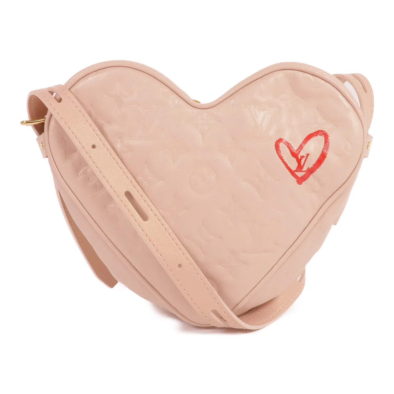 LOUIS VUITTON Sac Coeur M58738 Shoulder Bag Lambskin 粉色 / Pink