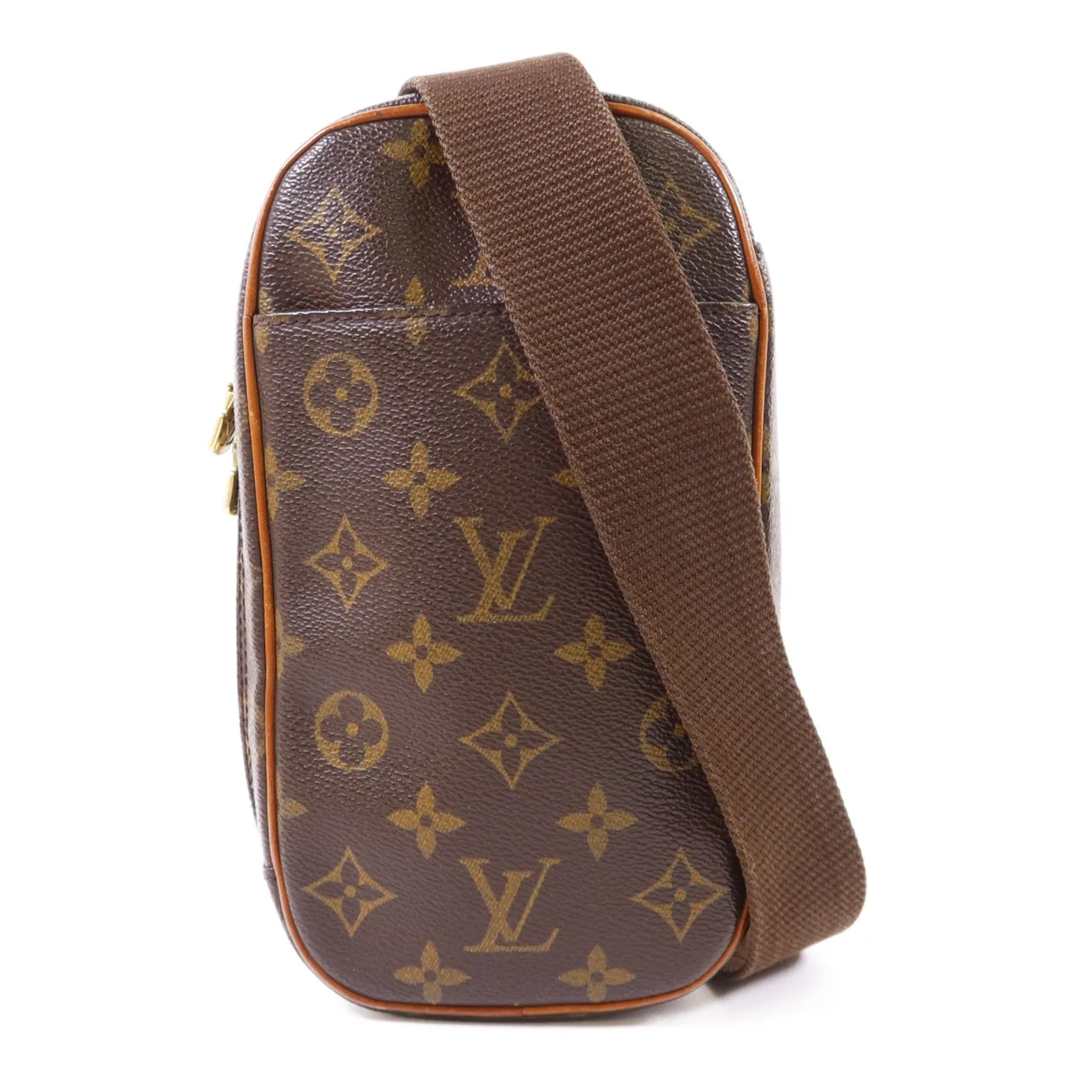 LOUIS VUITTON Pochette Gange M51870 Belt Bag Coated Canvas 棕色