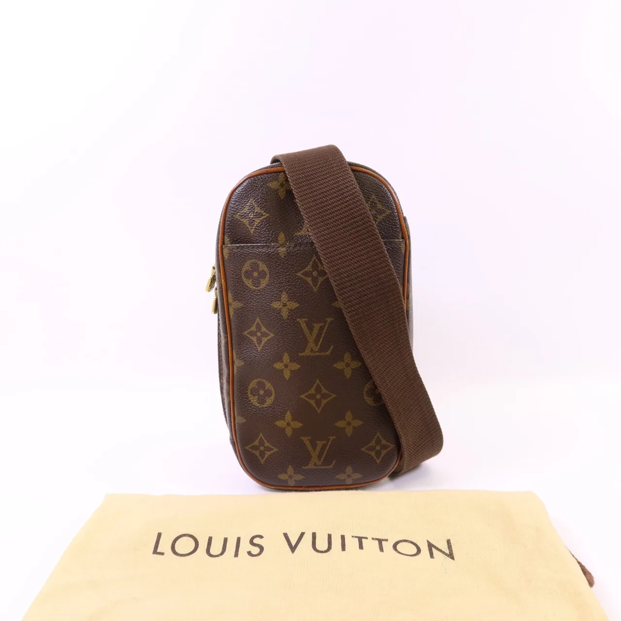 LOUIS VUITTON Pochette Gange M51870 Belt Bag Coated Canvas 棕色 Coated Canvas Rank B - Thumbnail 19