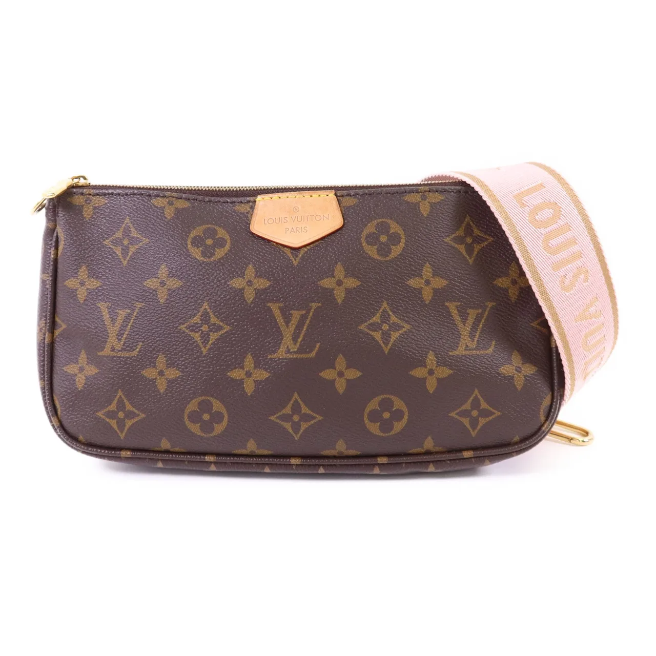 LOUIS VUITTON Multi Pochette M44840 2-Way Bag Coated Canvas 棕色 / 粉色 Coated Canvas Rank A - Thumbnail 2
