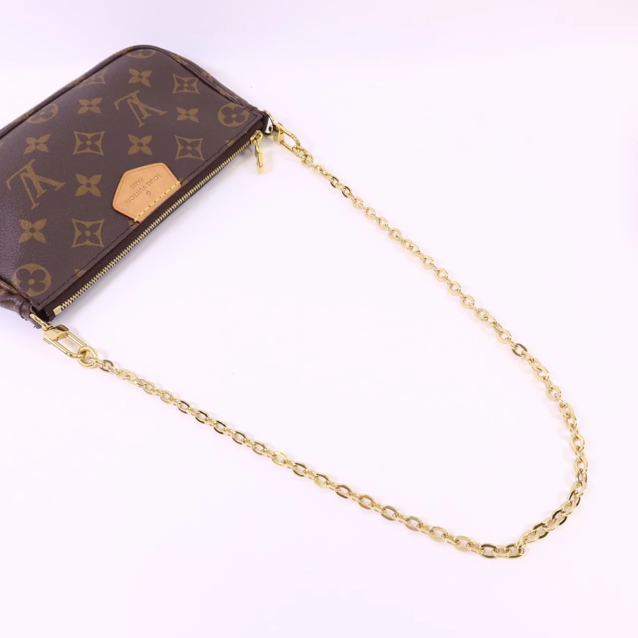 LOUIS VUITTON Multi Pochette M44840 2-Way Bag Coated Canvas 棕色 / 粉色 Coated Canvas Rank A - Thumbnail 8