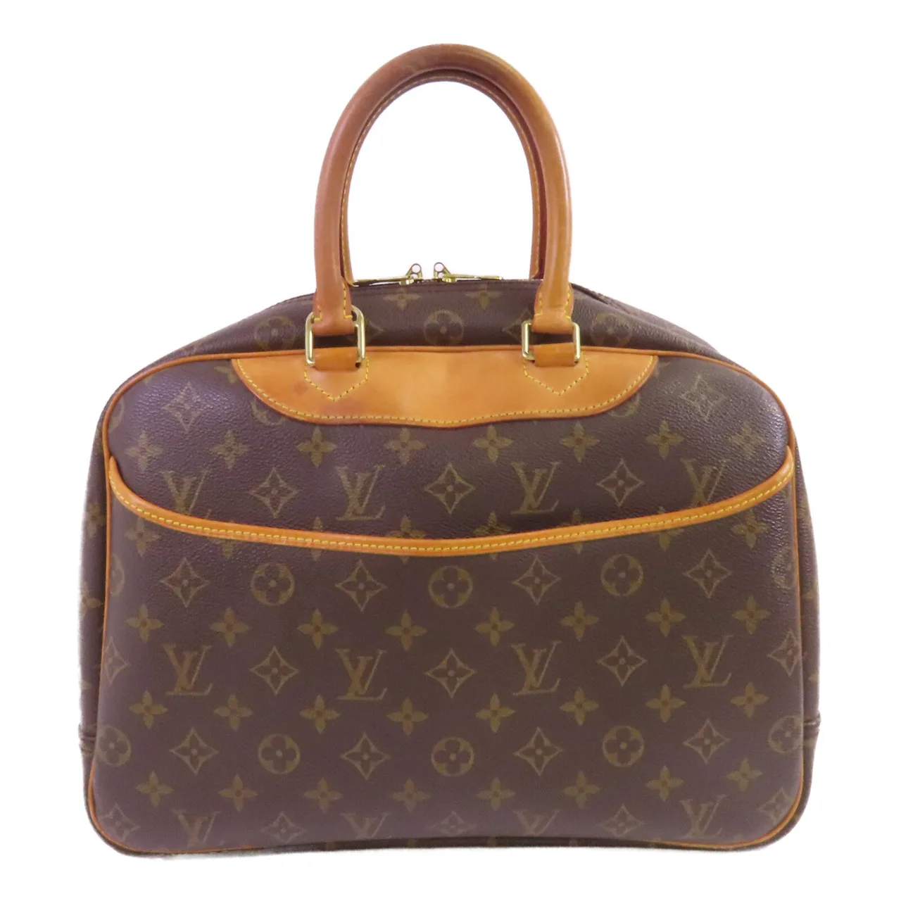 LOUIS VUITTON Deauville M47270 Handbag Coated Canvas 棕色