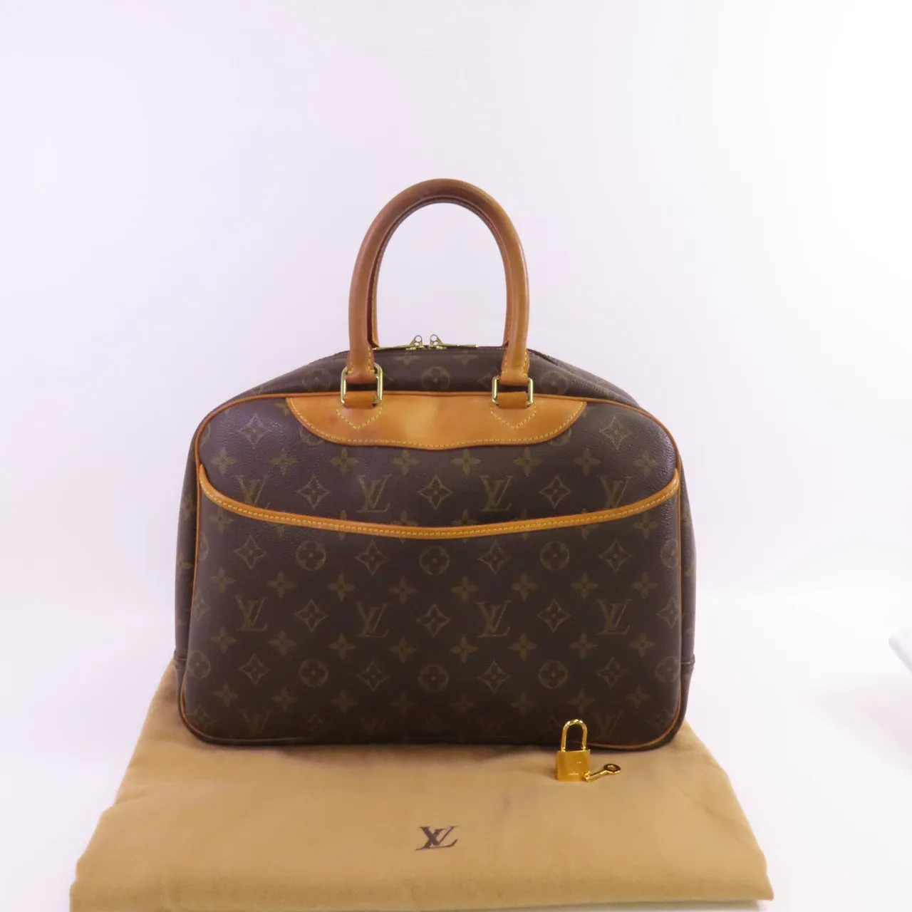 LOUIS VUITTON Deauville M47270 Handbag Coated Canvas 棕色 Coated Canvas Rank B - Thumbnail 22