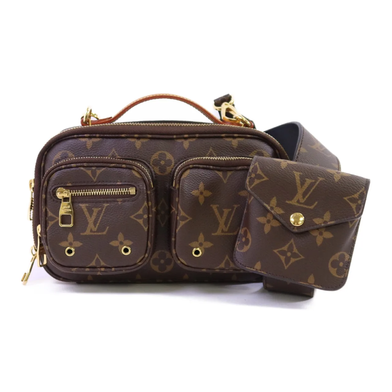 LOUIS VUITTON Utility M80446 2-Way Bag Coated Canvas 棕色