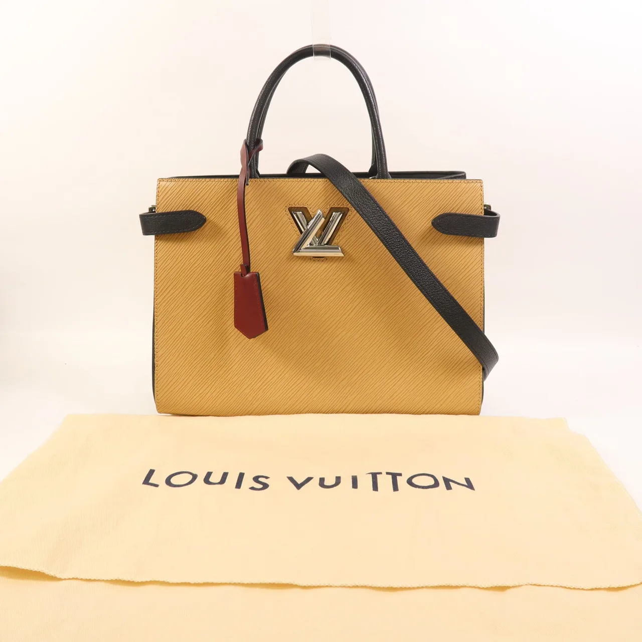 LOUIS VUITTON Twist M51846 2-Way Bag Calfskin 米色 / Camel Calfskin Rank B - Thumbnail 9