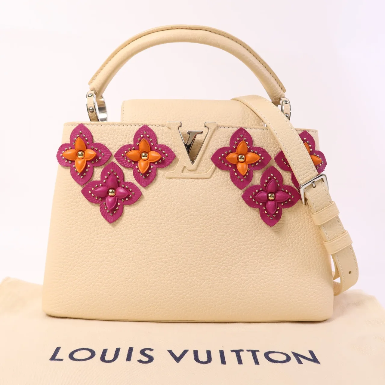 LOUIS VUITTON Capucines M53661 2-Way Bag Calfskin 米色 / Light Beige Calfskin Rank A - Thumbnail 8