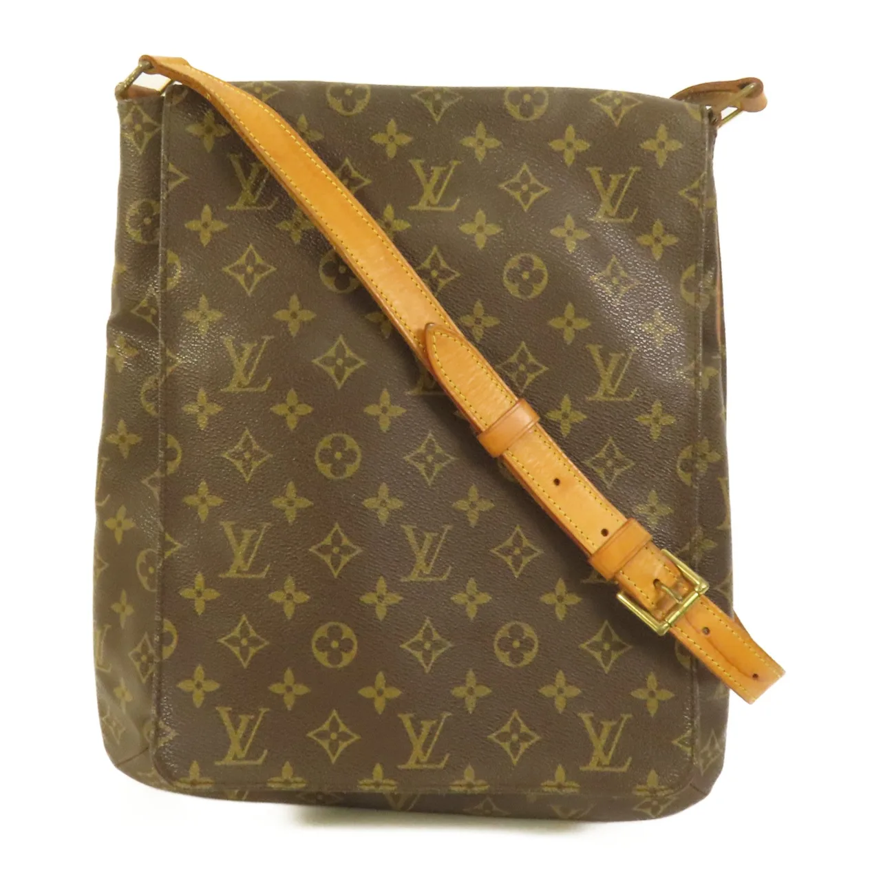 LOUIS VUITTON Musette M51256 Shoulder Bag Coated Canvas 棕色 / Brown