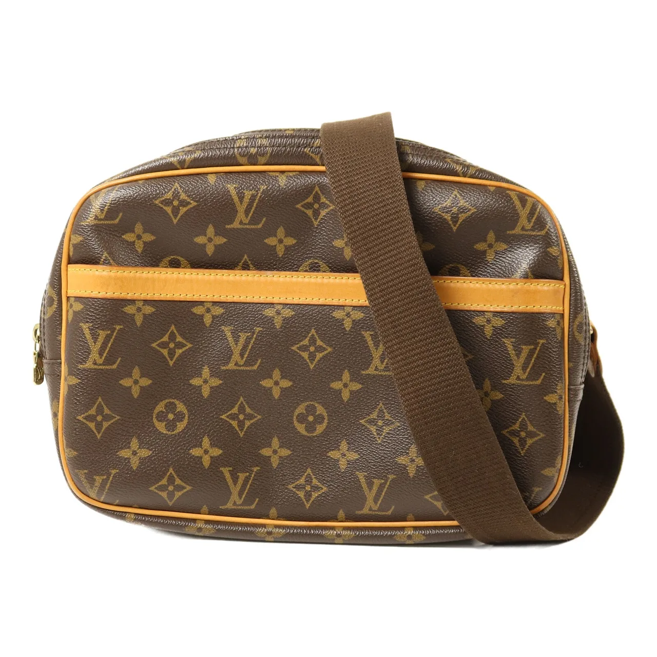 LOUIS VUITTON Reporter M45254 Shoulder Bag Coated Canvas 棕色 / Brown