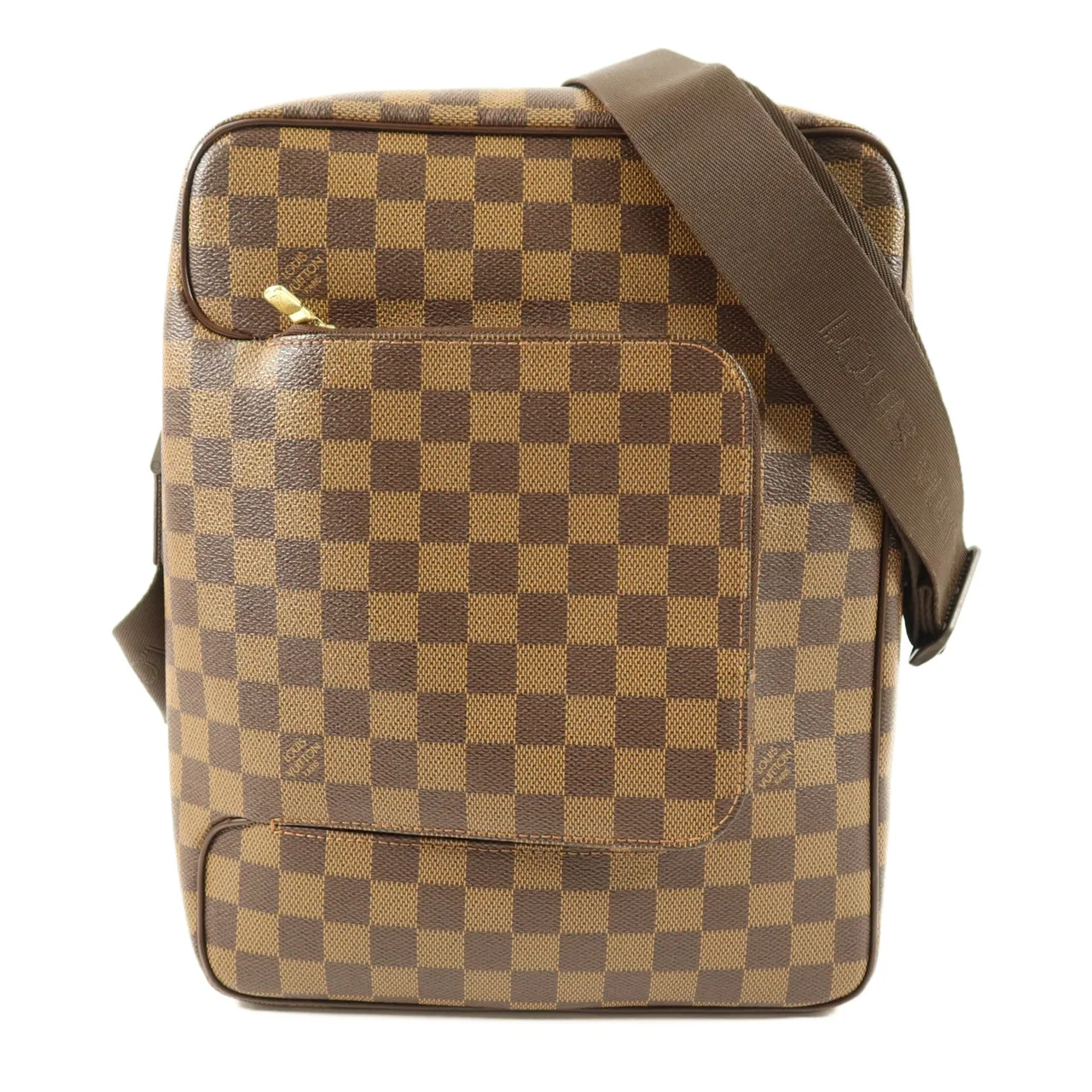 LOUIS VUITTON Olaf N4144 Shoulder Bag Coated Canvas 棕色