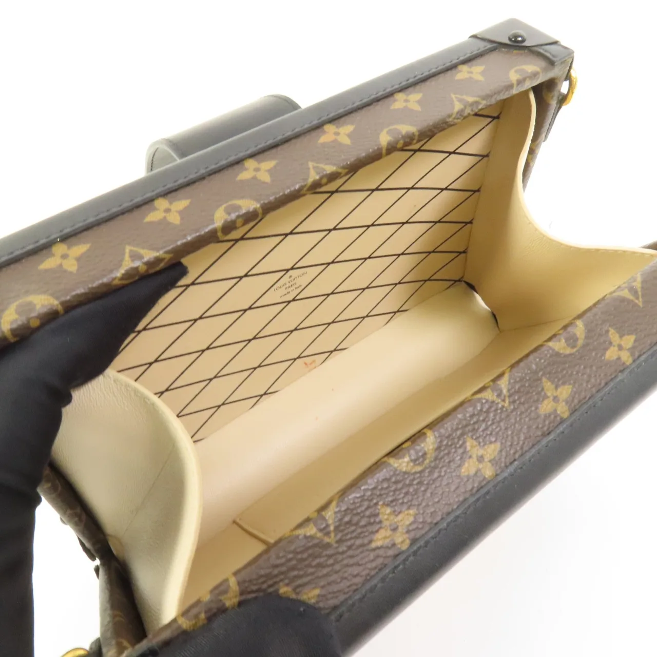 LOUIS VUITTON Petite Malle M45943 Shoulder Bag Coated Canvas 棕色 / Brown Coated Canvas Rank B - Thumbnail 8