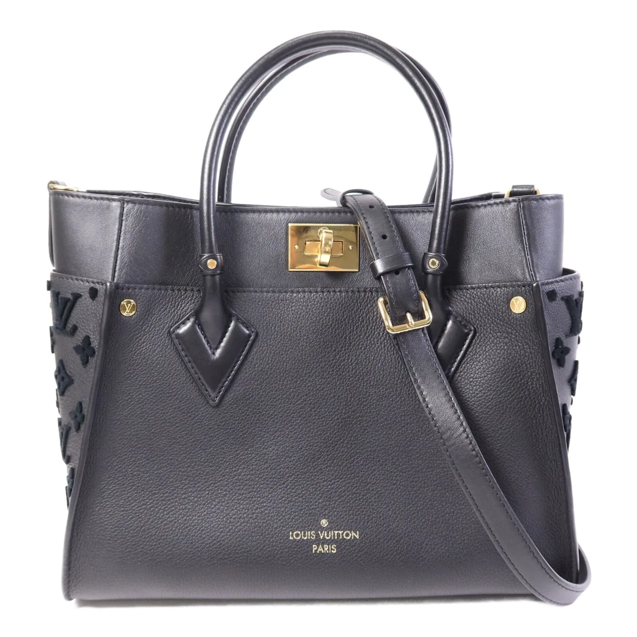 LOUIS VUITTON On My Side M53826 Shoulder Bag Coated Canvas 黑色