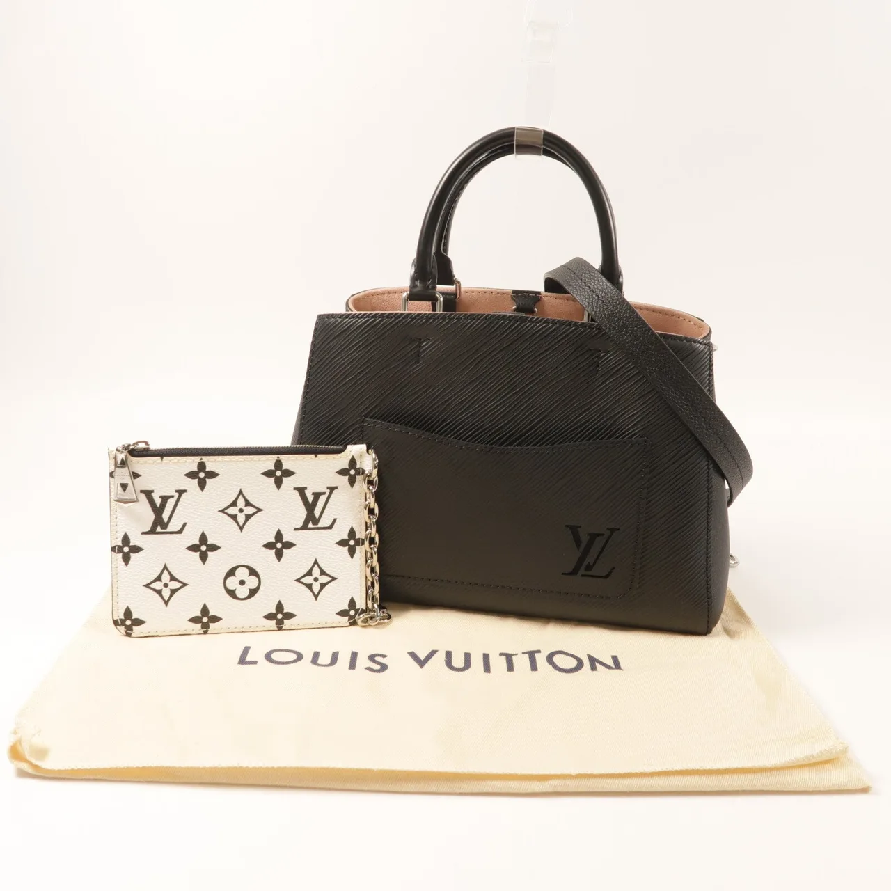 LOUIS VUITTON Marelle M80689 2-Way Bag Calfskin 黑色 / Black Calfskin Rank A - Thumbnail 8