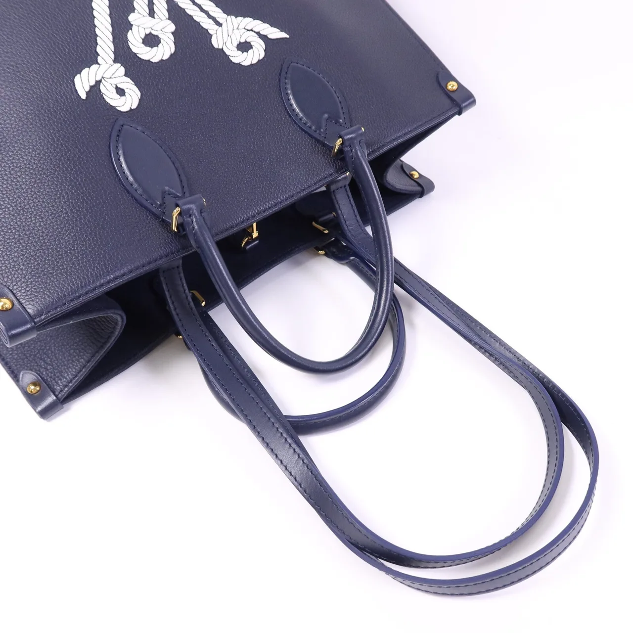 LOUIS VUITTON OnTheGo M24834 2-Way Bag Calfskin 海軍藍 / Navy Blue Calfskin Rank A - Thumbnail 9