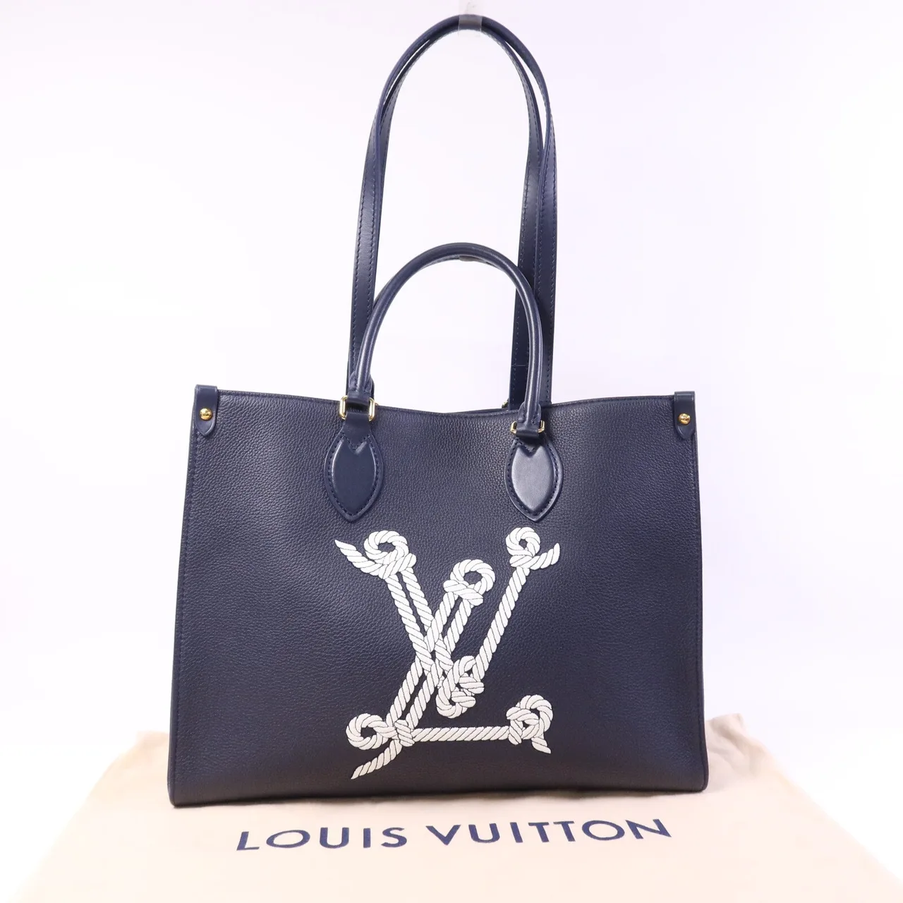 LOUIS VUITTON OnTheGo M24834 2-Way Bag Calfskin 海軍藍 / Navy Blue Calfskin Rank A - Thumbnail 10