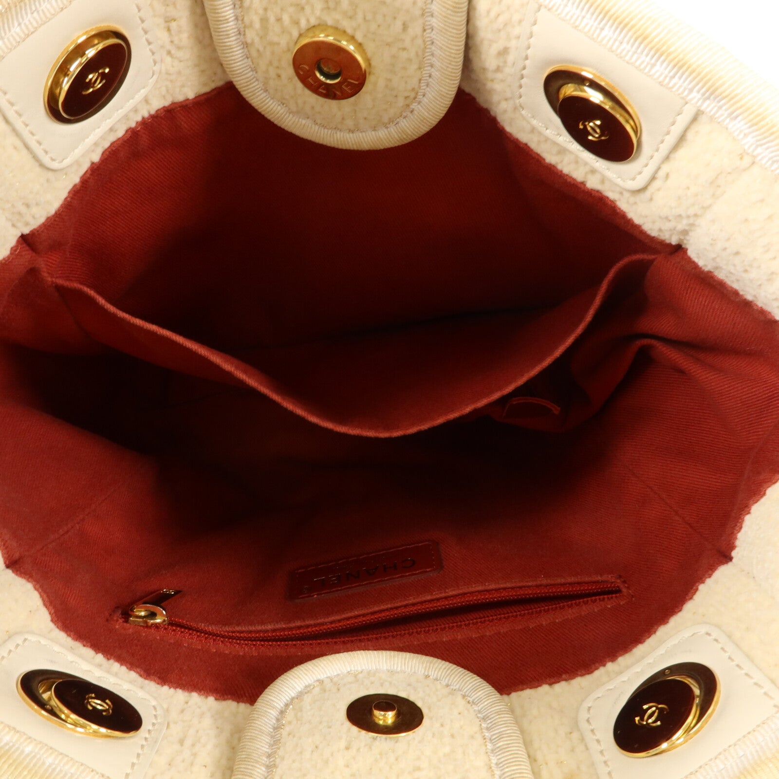 LOUIS VUITTON Deauville A66939 Tote Bag x Lurex Boucle 5