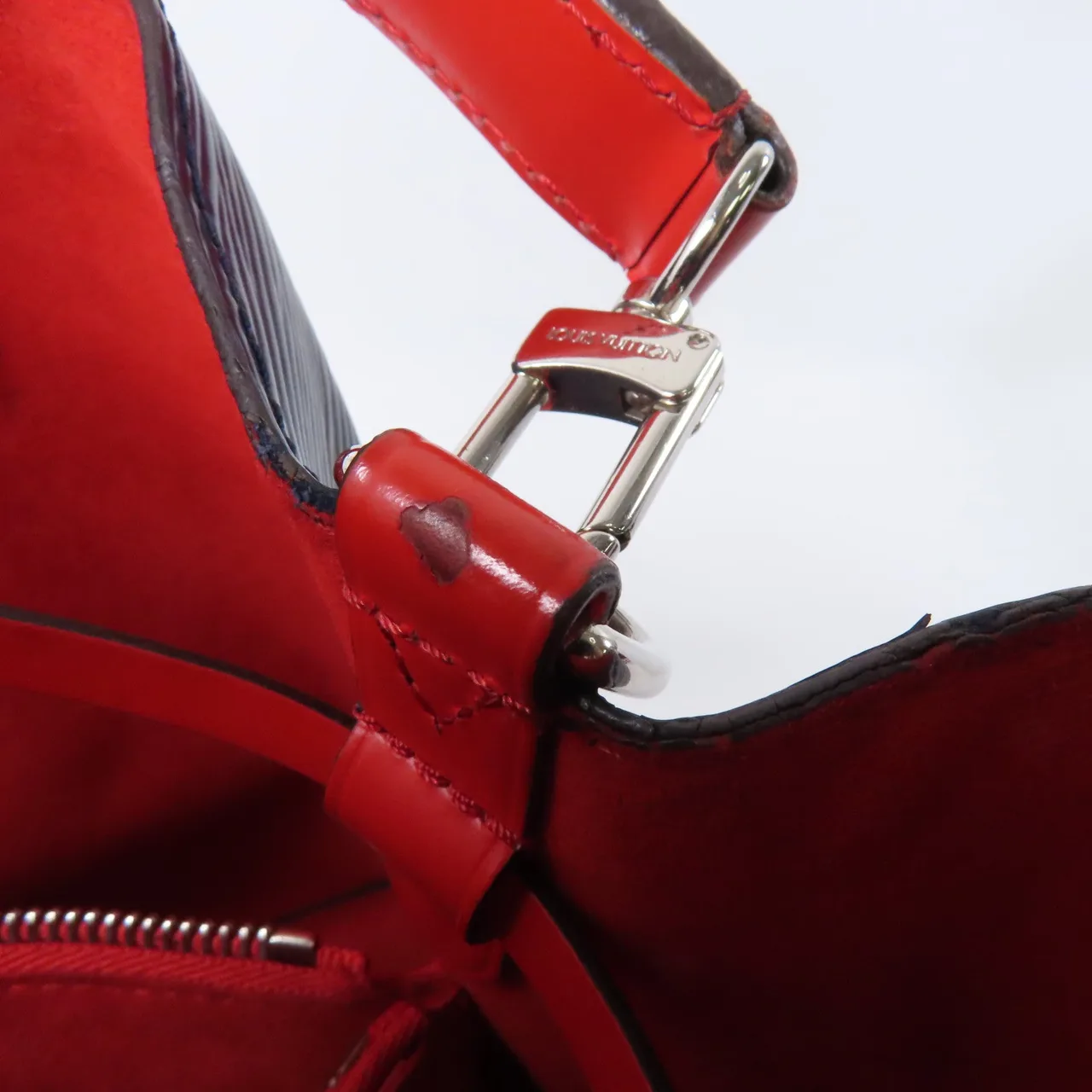 LOUIS VUITTON NeoNoe M45306 兩用包 牛皮 海軍藍 / 紅色 / Blue 牛皮 中古品B - 縮圖 10