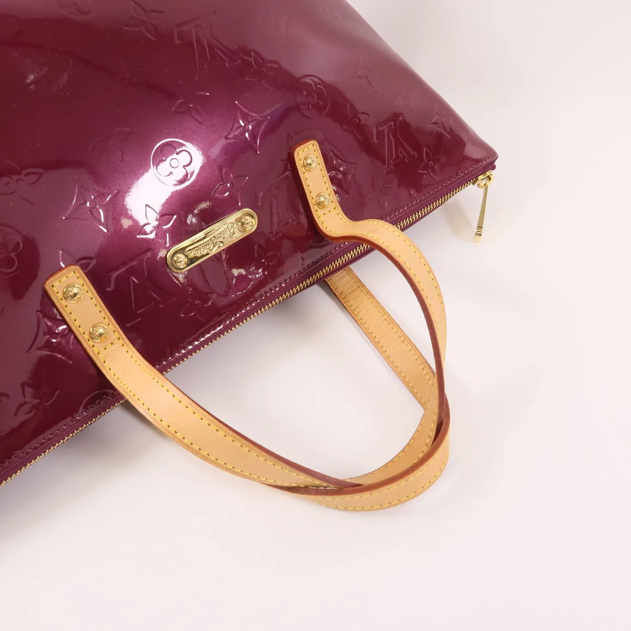 LOUIS VUITTON Bellevue M93583 手提包 皮革 紅色 / PUPLE/ 皮革 中古品B - 縮圖 5
