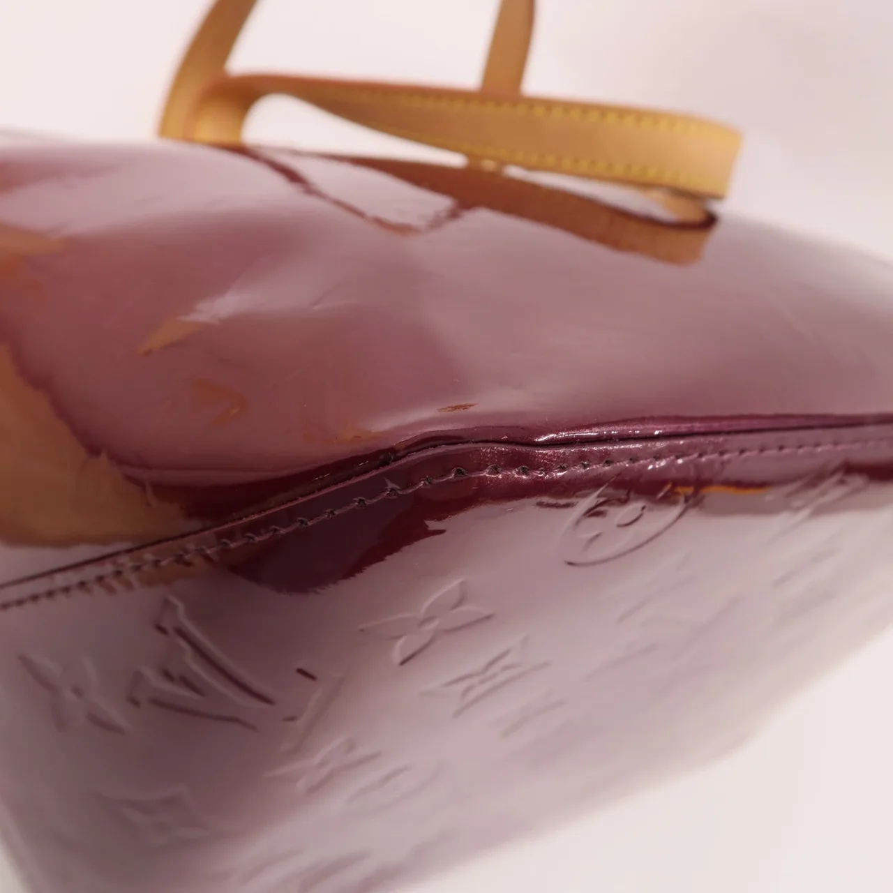 LOUIS VUITTON Bellevue M93583 手提包 皮革 紅色 / PUPLE/ 皮革 中古品B - 縮圖 12