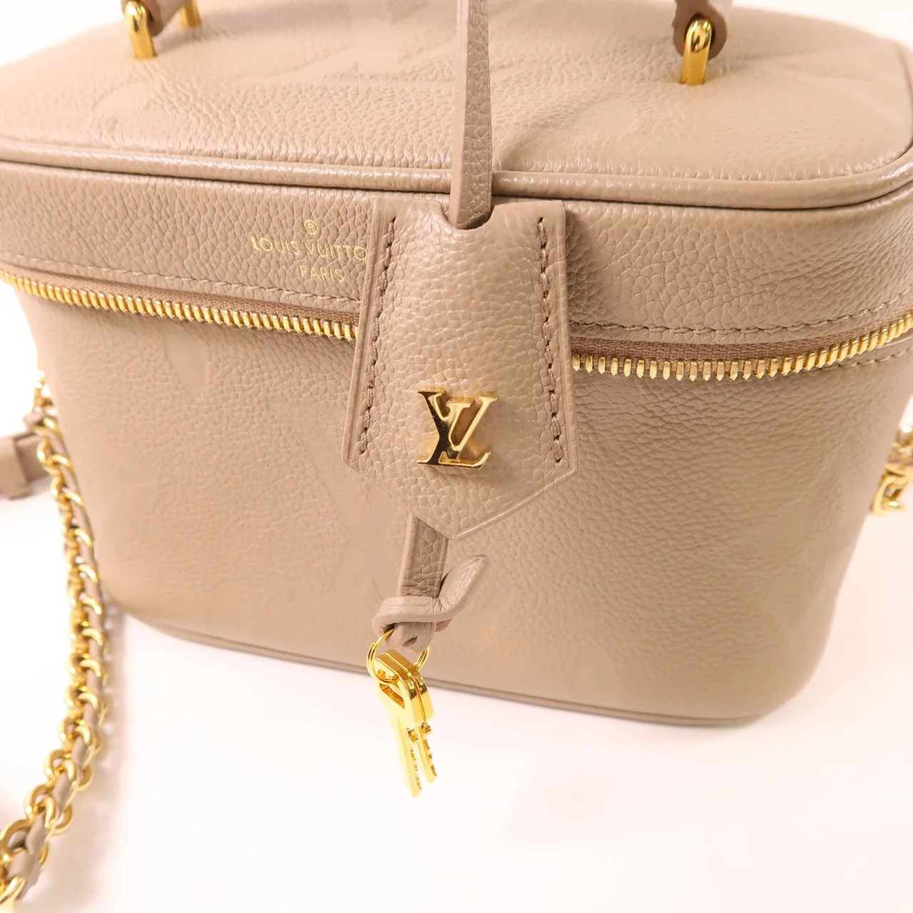 LOUIS VUITTON Vanity M45608 兩用包 牛皮 米色 / Beige 牛皮 中古品A - 縮圖 11