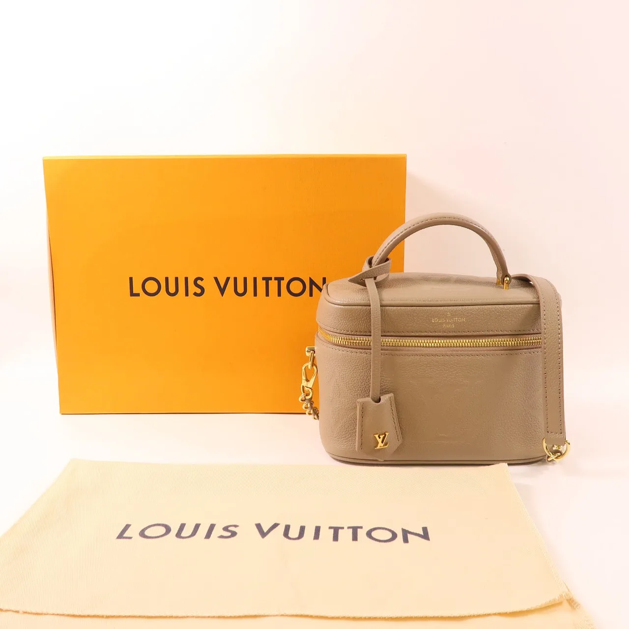 LOUIS VUITTON Vanity M45608 兩用包 牛皮 米色 / Beige 牛皮 中古品A - 縮圖 18