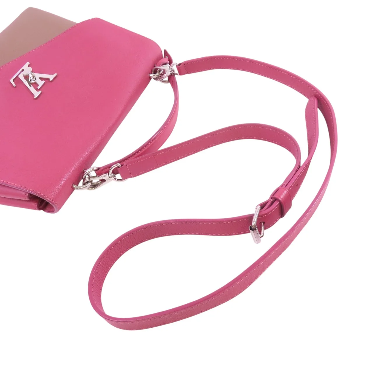 LOUIS VUITTON Lock Me M51490 兩用包 牛皮 粉色 / Rose Pink 牛皮 中古品A - 縮圖 8