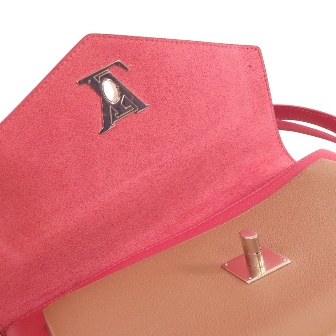 LOUIS VUITTON Lock Me M51490 兩用包 牛皮 粉色 / Rose Pink 牛皮 中古品A - 縮圖 10