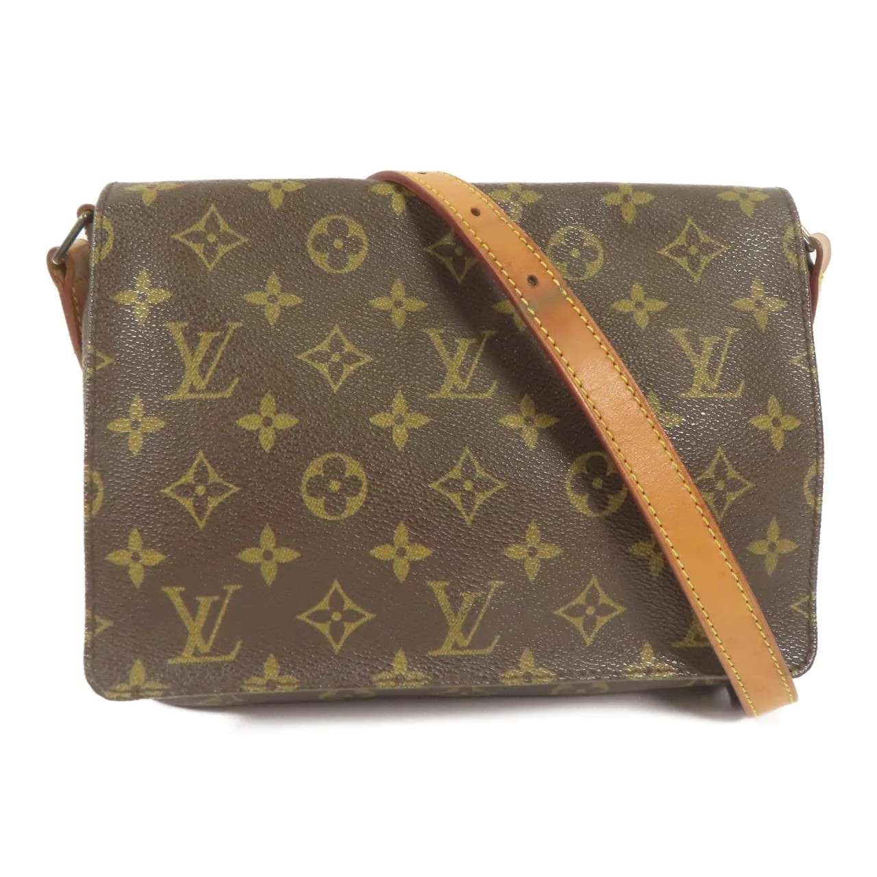 LOUIS VUITTON Musette Tango M51388 Shoulder Bag Coated Canvas 棕色
