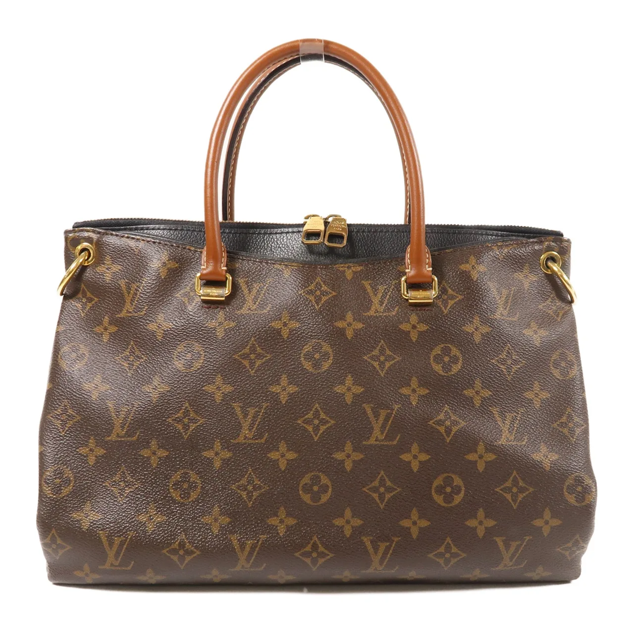 LOUIS VUITTON Pallas M41064 兩用包 塗層帆布 棕色 / NOIR 塗層帆布 中古品B - 縮圖 2
