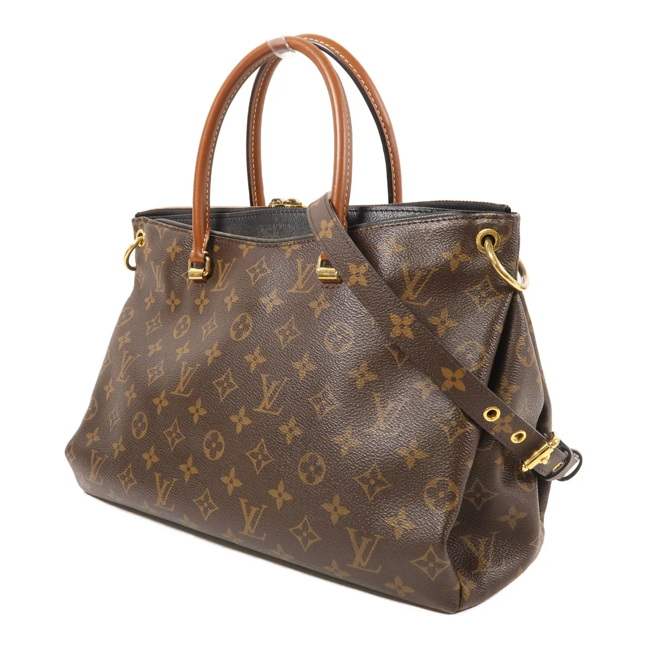LOUIS VUITTON Pallas M41064 兩用包 塗層帆布 棕色 / NOIR 塗層帆布 中古品B - 縮圖 3
