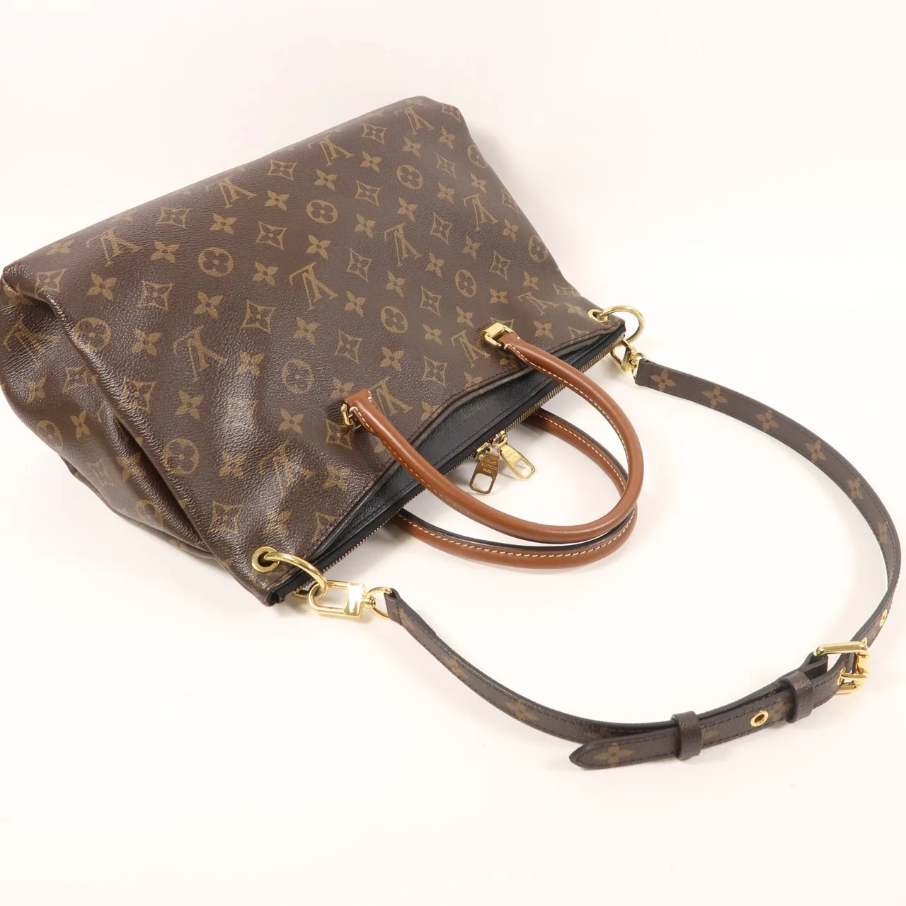 LOUIS VUITTON Pallas M41064 兩用包 塗層帆布 棕色 / NOIR 塗層帆布 中古品B - 縮圖 8