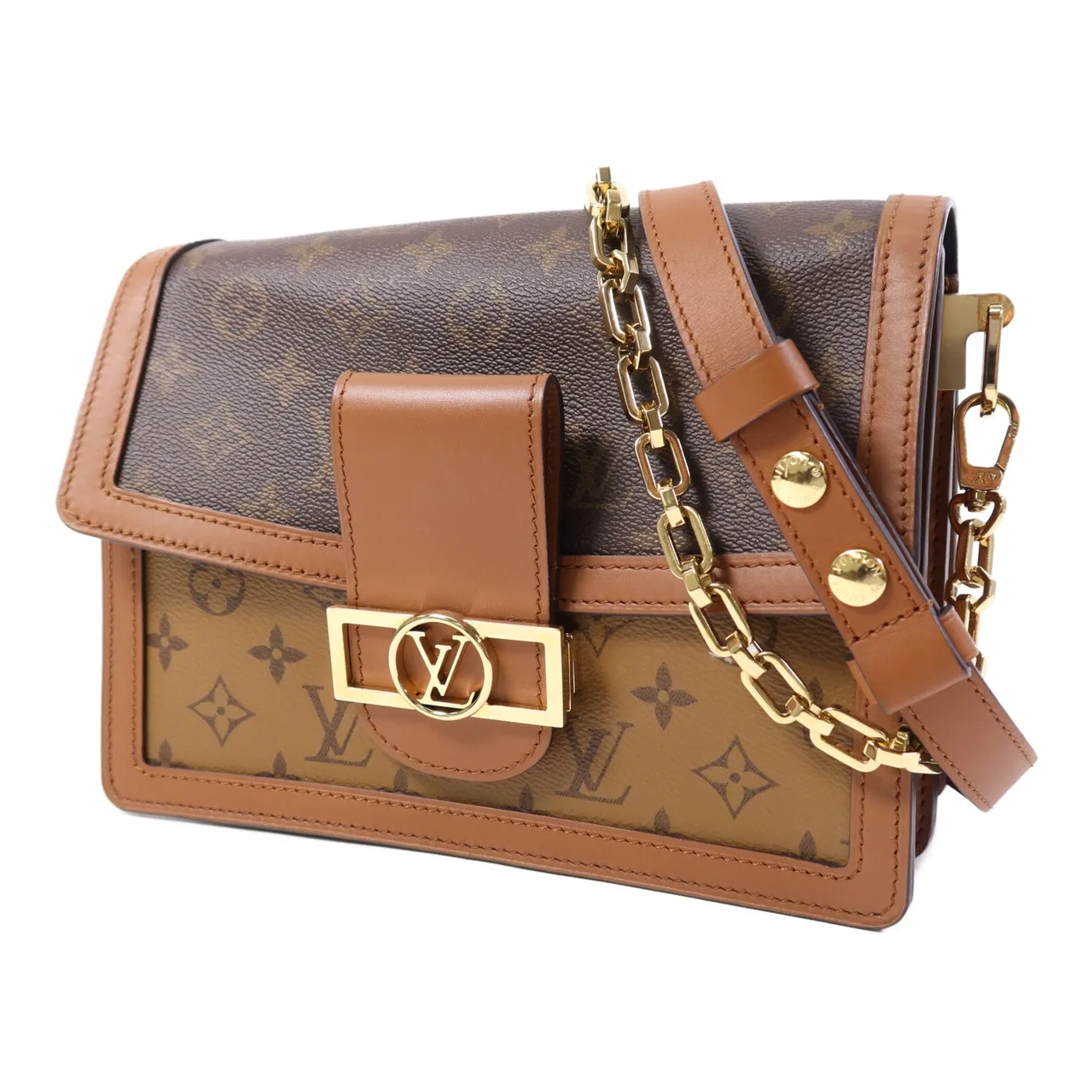 LOUIS VUITTON Dauphine M44391 肩背包 塗層帆布 棕色 / Brown 塗層帆布 中古品A - 縮圖 3