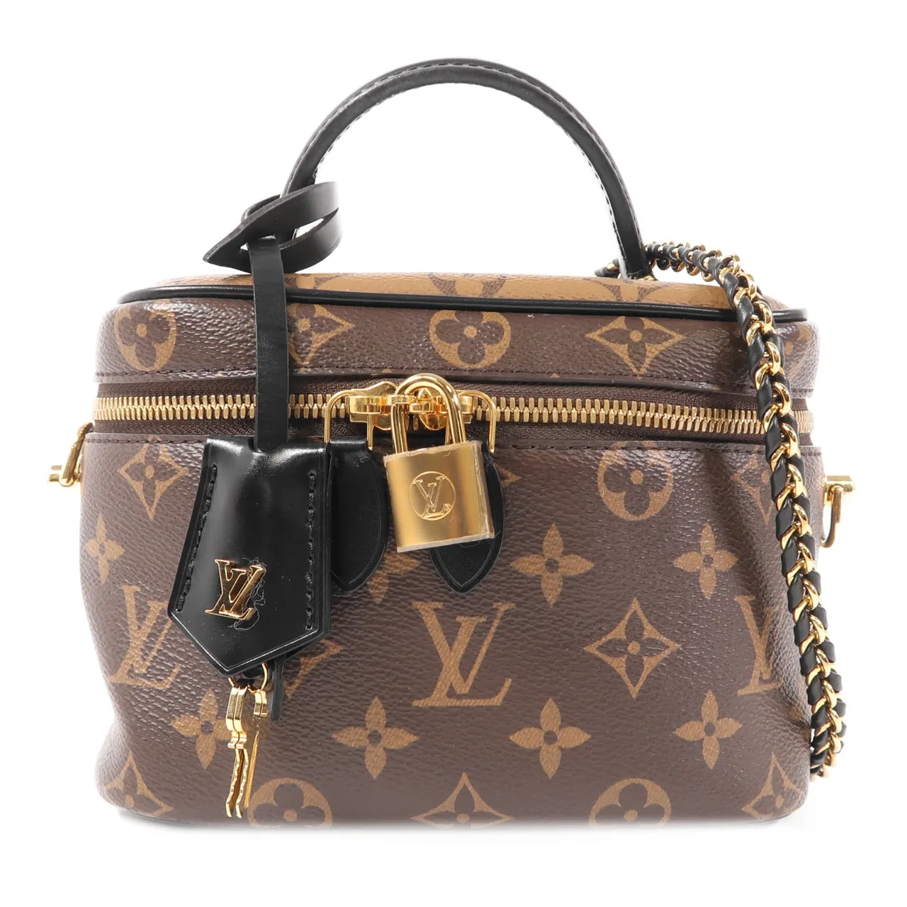LOUIS VUITTON Vanity M45165 2-Way Bag Coated Canvas 棕色