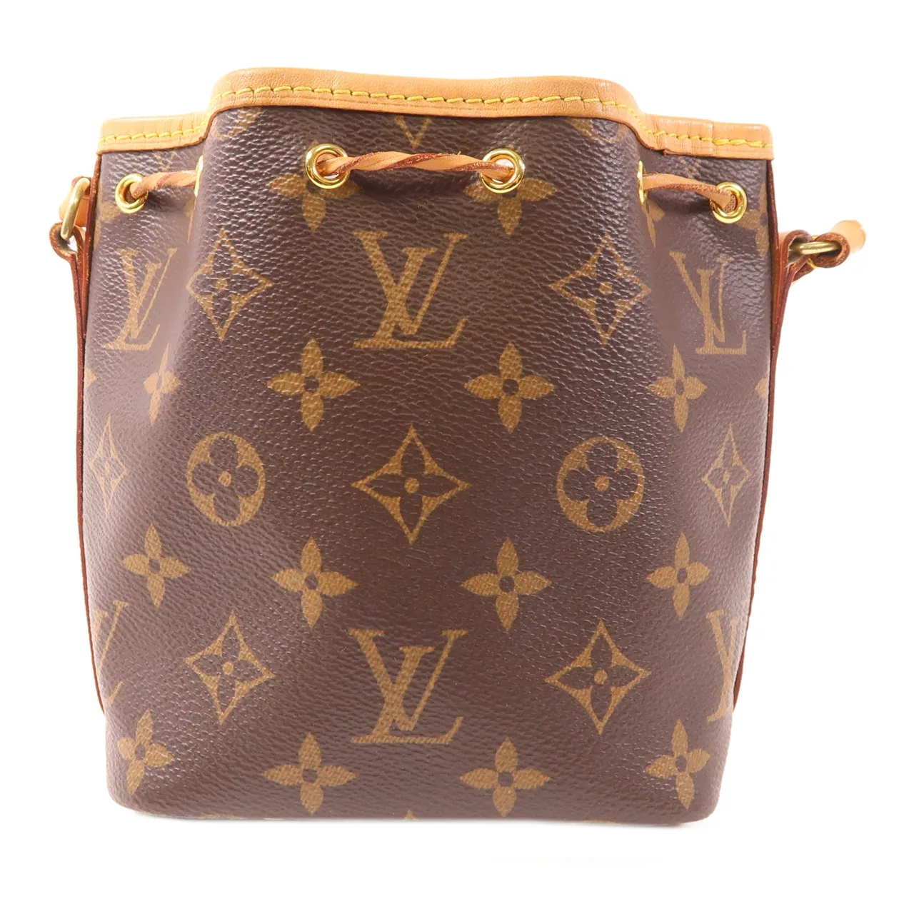 LOUIS VUITTON Nano Noe M41346 肩背包 塗層帆布 棕色 塗層帆布 中古品B - 縮圖 2