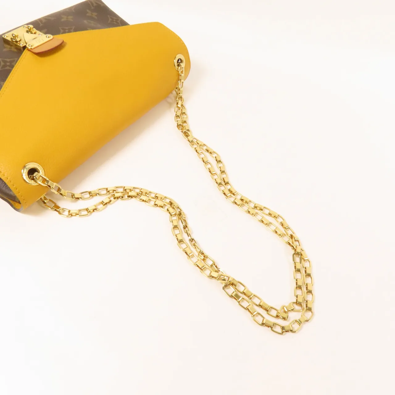 LOUIS VUITTON Pallas M41246 肩背包 塗層帆布 棕色 / 黃色 / Yellow 塗層帆布 中古品A - 縮圖 5