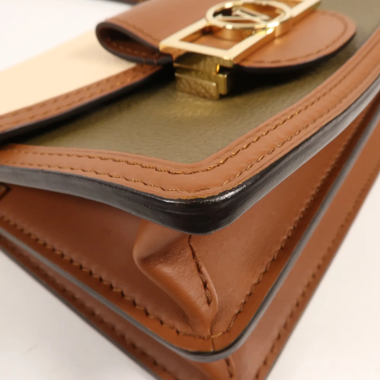 LOUIS VUITTON M55504 肩背包 牛皮 米色 / 棕色 牛皮 中古品A - 縮圖 9