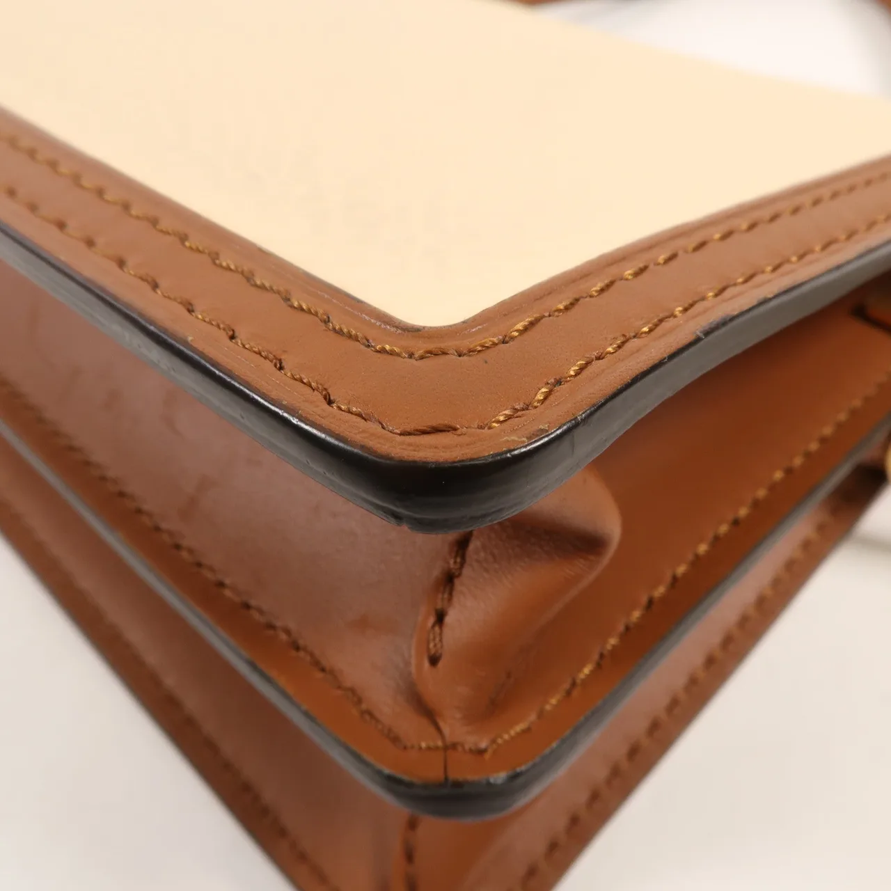 LOUIS VUITTON M55504 肩背包 牛皮 米色 / 棕色 牛皮 中古品A - 縮圖 12