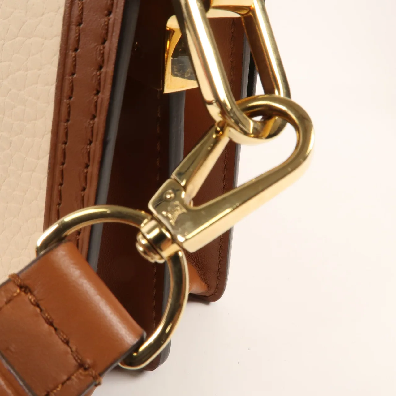 LOUIS VUITTON M55504 肩背包 牛皮 米色 / 棕色 牛皮 中古品A - 縮圖 14