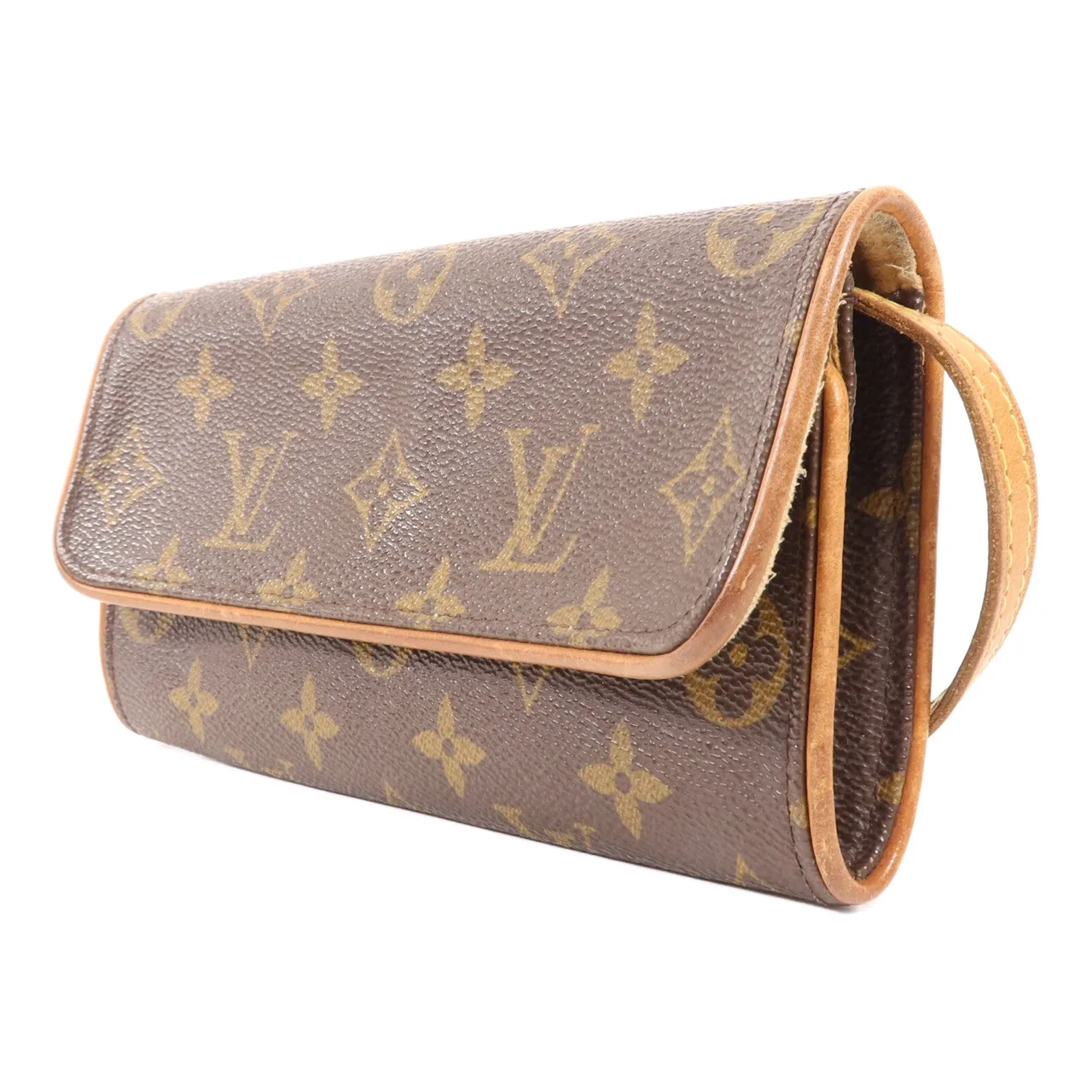 LOUIS VUITTON Pochette Twin M51854 肩背包 塗層帆布 棕色 塗層帆布 中古品B - 縮圖 3