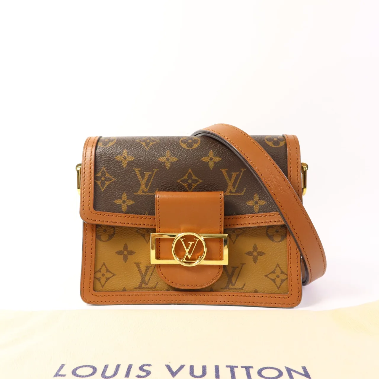 LOUIS VUITTON Mini Dauphine M44580 肩背包 塗層帆布 棕色 塗層帆布 中古品A - 縮圖 20