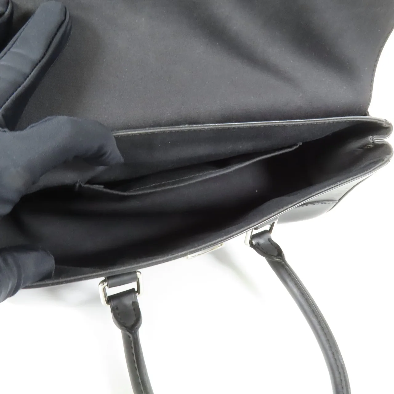 LOUIS VUITTON M58822 手提包 牛皮 黑色 牛皮 中古品B - 縮圖 5