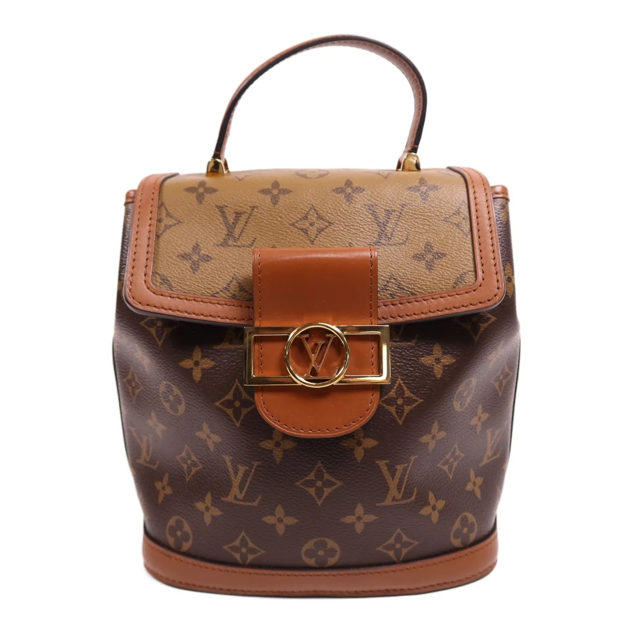 LOUIS VUITTON Dauphine M45142 兩用包 塗層帆布 棕色