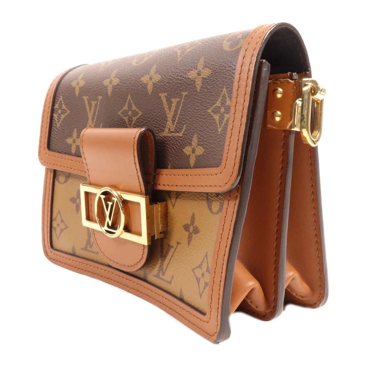 LOUIS VUITTON Mini Dauphine M44580 肩背包 塗層帆布 棕色 塗層帆布 中古品A - 縮圖 3