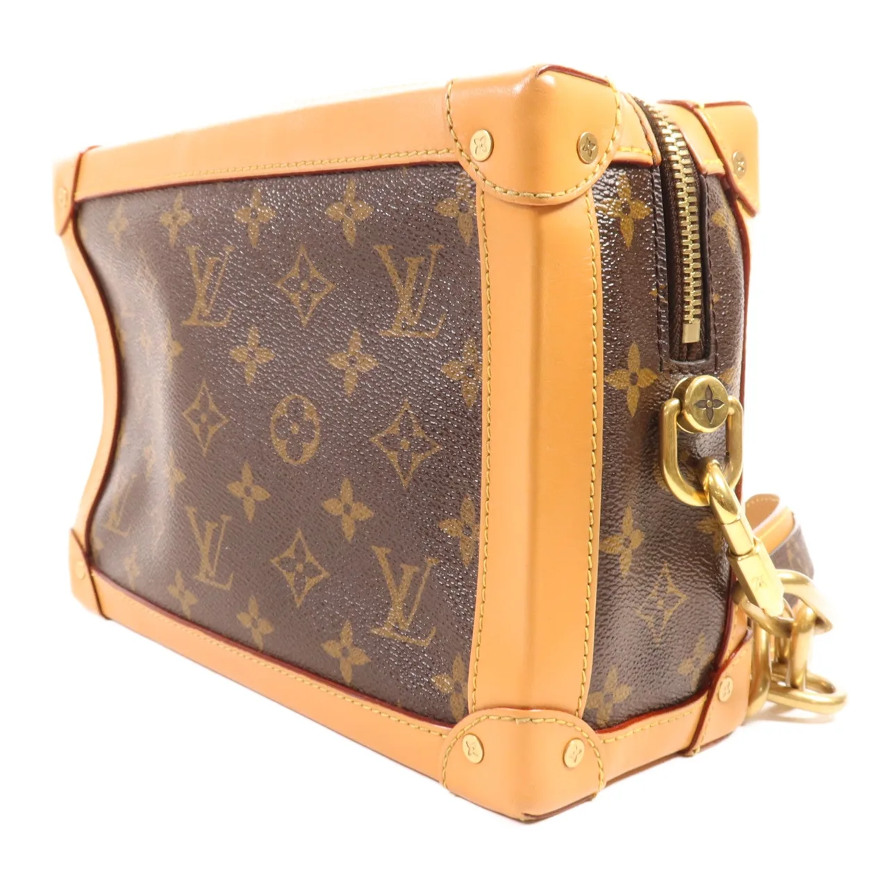 LOUIS VUITTON Soft Trunk M44660 肩背包 塗層帆布 棕色 塗層帆布 中古品B - 縮圖 3