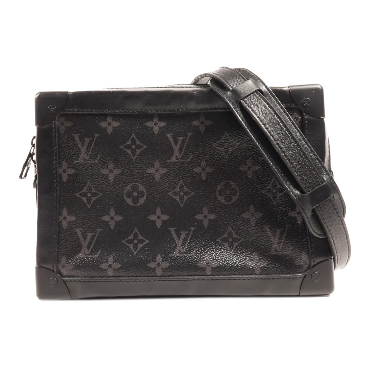 LOUIS VUITTON Soft Trunk M44730 肩背包 塗層帆布 黑色