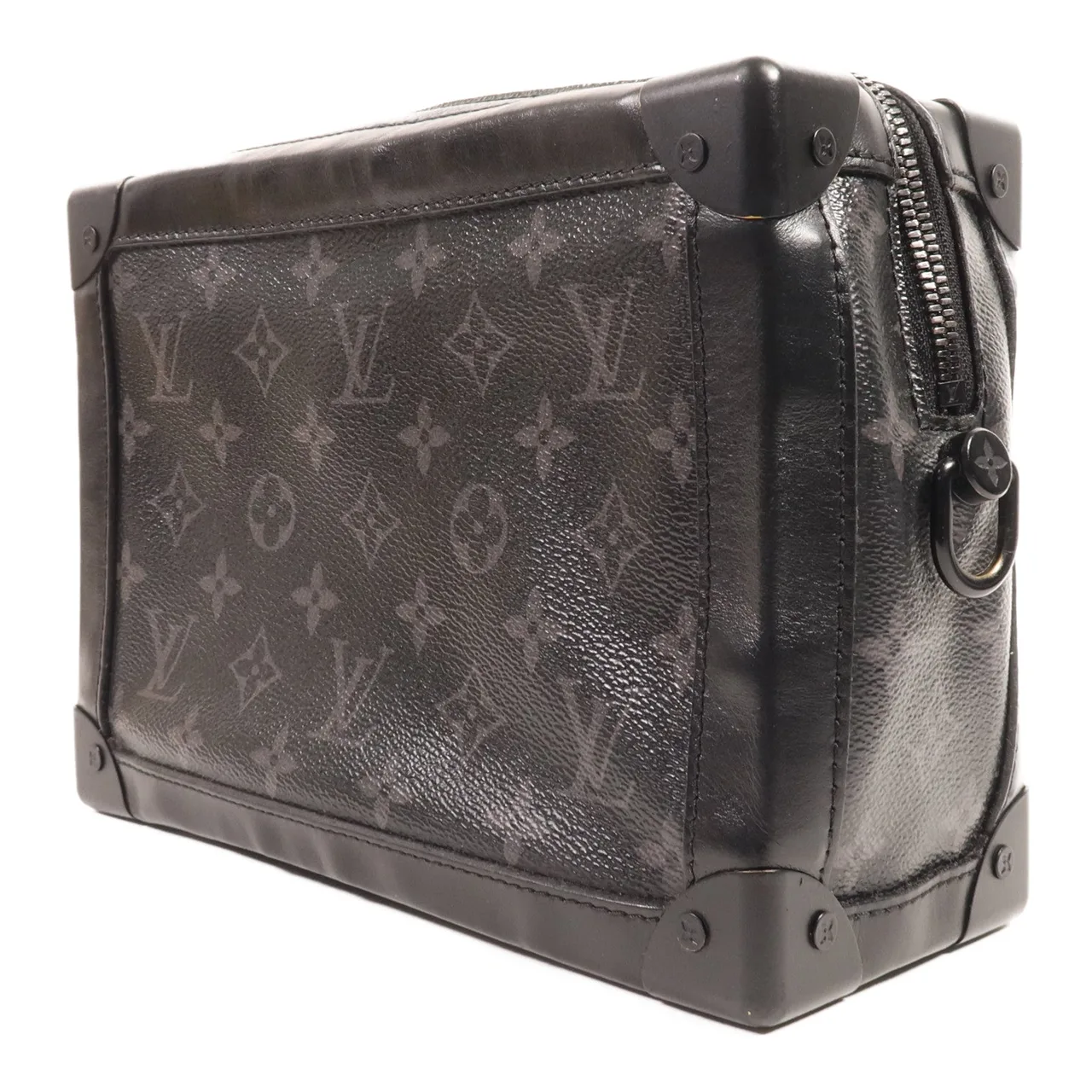 LOUIS VUITTON Soft Trunk M44730 肩背包 塗層帆布 黑色 塗層帆布 中古品B - 縮圖 3