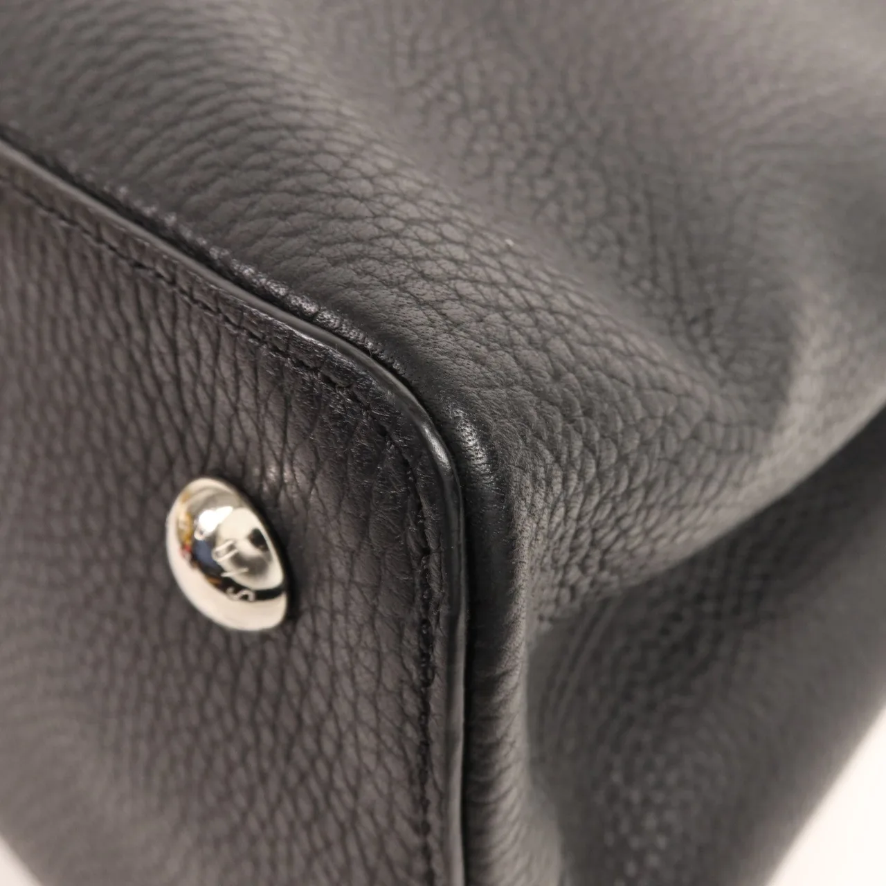 LOUIS VUITTON Capucines N91659 手提包 牛皮 黑色 / Black 牛皮 中古品A - 縮圖 9