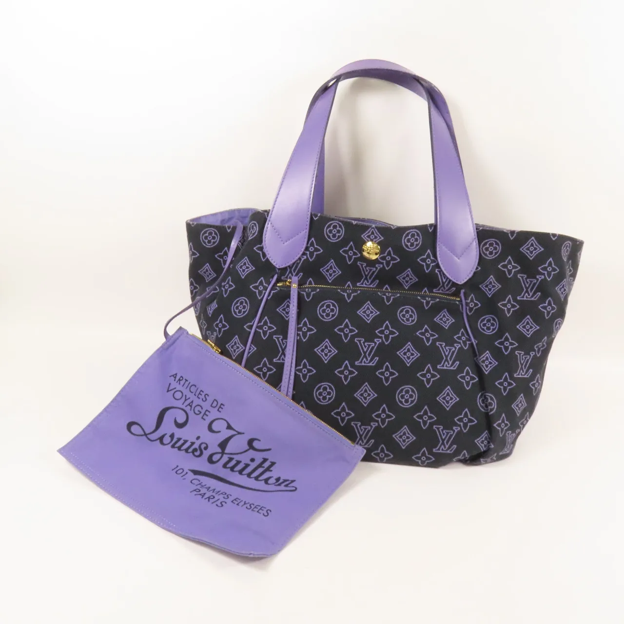 LOUIS VUITTON Ipanema M95983 托特包 帆布 黑色 / 紫色 帆布 中古品B - 縮圖 12