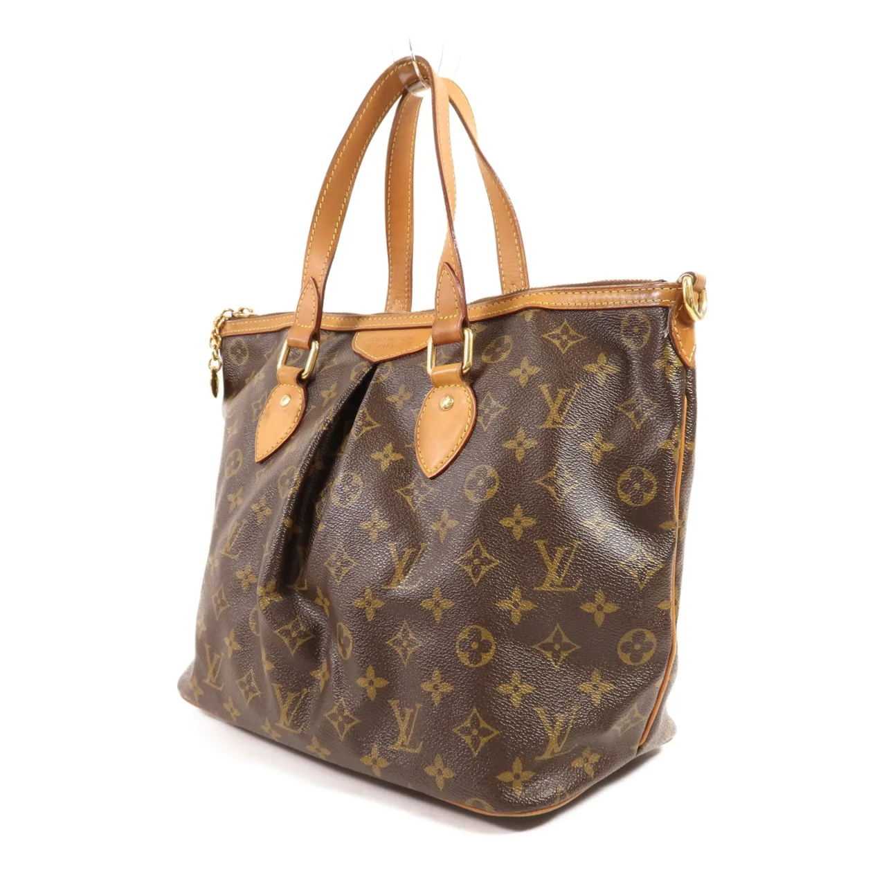 LOUIS VUITTON Palermo M40145 兩用包 塗層帆布 棕色 塗層帆布 中古品B - 縮圖 3