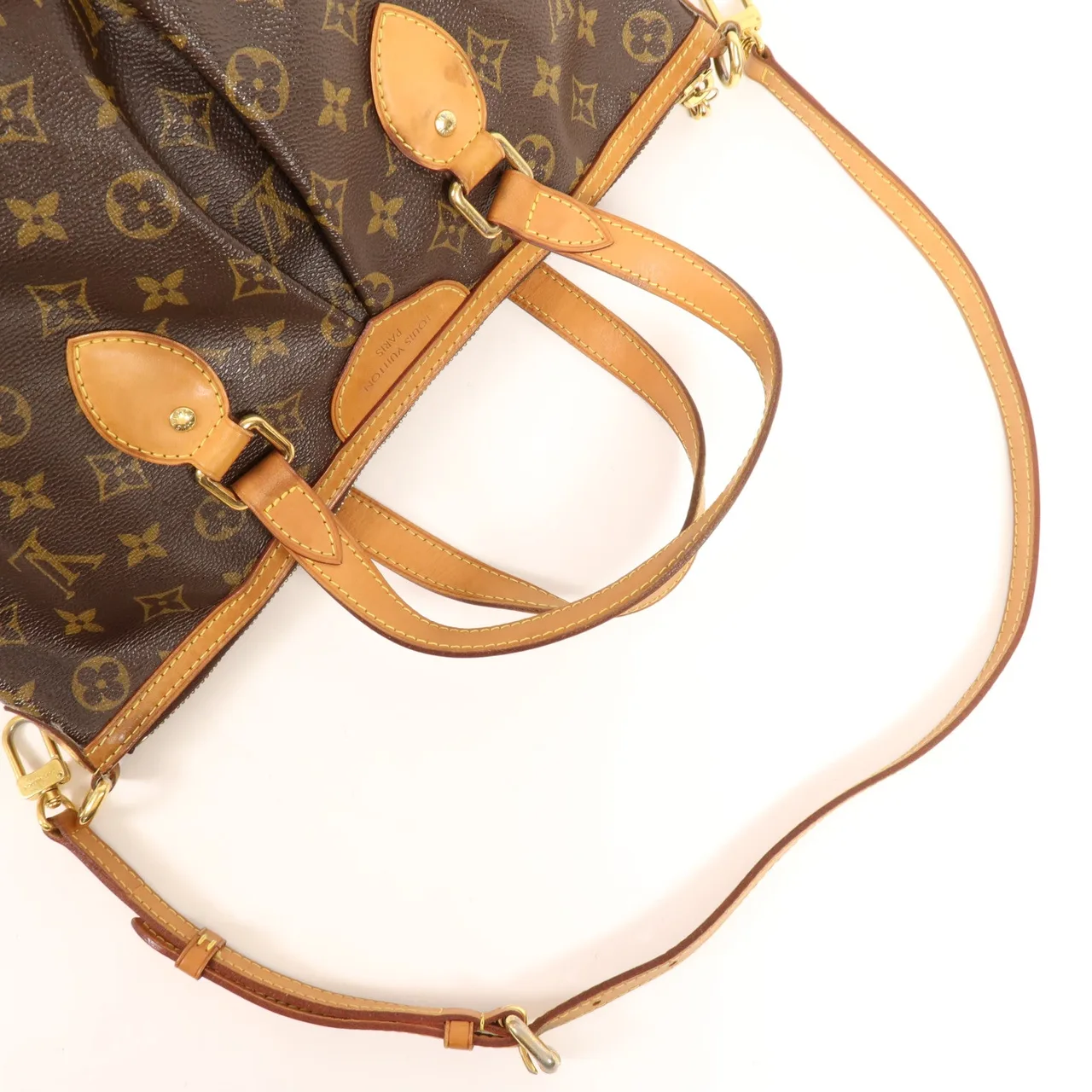 LOUIS VUITTON Palermo M40145 兩用包 塗層帆布 棕色 塗層帆布 中古品B - 縮圖 5