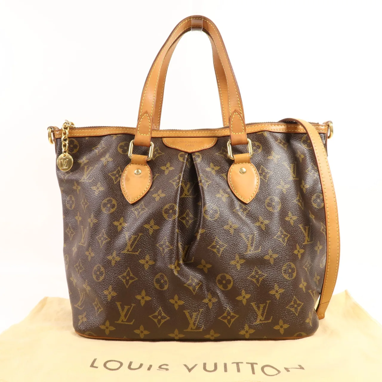 LOUIS VUITTON Palermo M40145 兩用包 塗層帆布 棕色 塗層帆布 中古品B - 縮圖 15